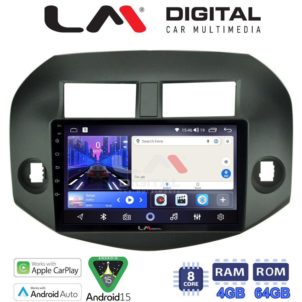 LM Digital - LM ZK8018B GPS Οθόνη OEM Multimedia Αυτοκινήτου για Toyota Rav4 2007 > 2012 (CarPlay/AndroidAuto/BT/GPS/WIFI)