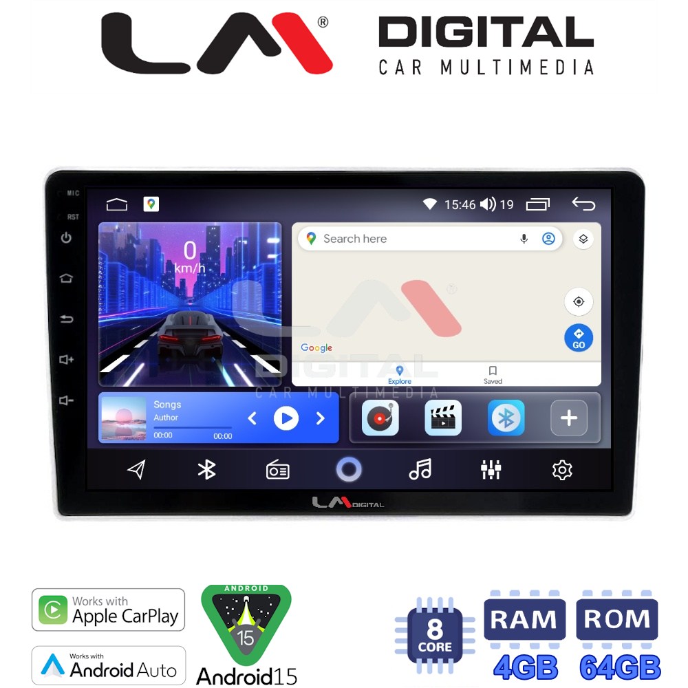 LM Digital - LM ZK8023SA GPS Οθόνη OEM Multimedia Αυτοκινήτου για Kia Sportage 2004 > 2010 (CarPlay/AndroidAuto/BT/GPS/WIFI)