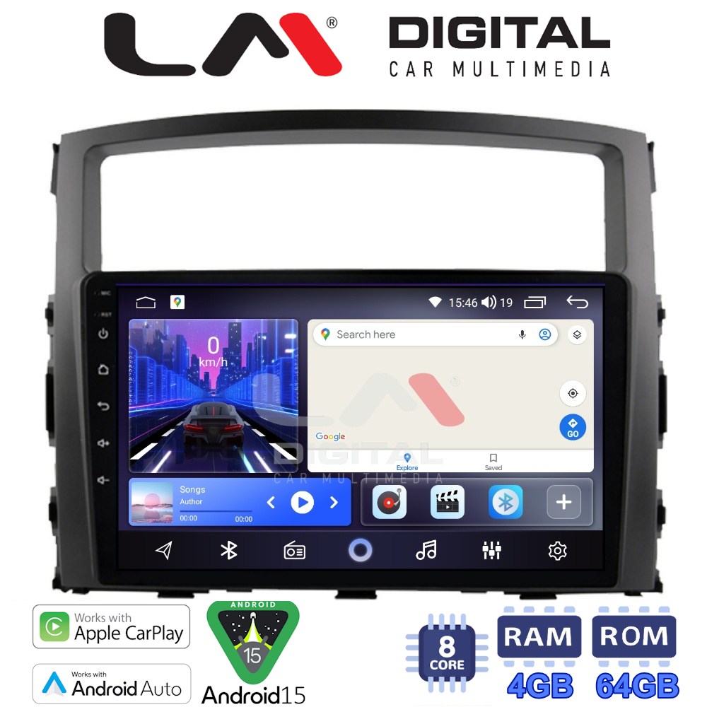 LM Digital - LM ZK8038 GPS Οθόνη OEM Multimedia Αυτοκινήτου για MITSUBISHI PAJERO 2006>2014 (CarPlay/AndroidAuto/BT/GPS/WIFI)