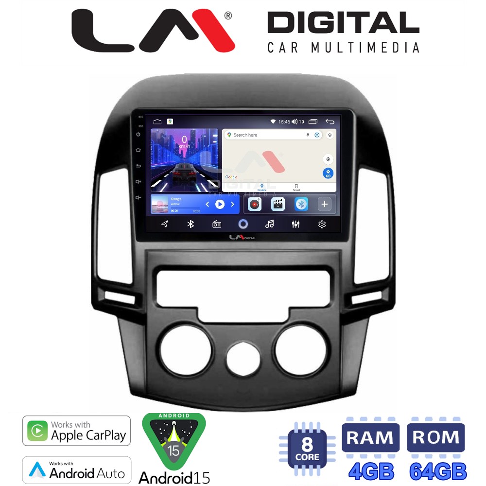 LM Digital - LM ZK8043AC GPS Οθόνη OEM Multimedia Αυτοκινήτου για HYUNDAI i30 2007-2012  (CarPlay/AndroidAuto/BT/GPS/WIFI)