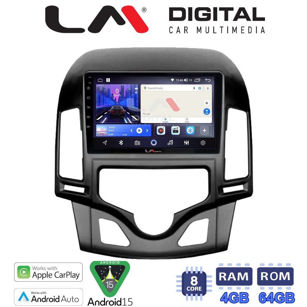 LM Digital - LM ZK8043CL GPS Οθόνη OEM Multimedia Αυτοκινήτου για HYUNDAI i30 2007-2012  (CarPlay/AndroidAuto/BT/GPS/WIFI)