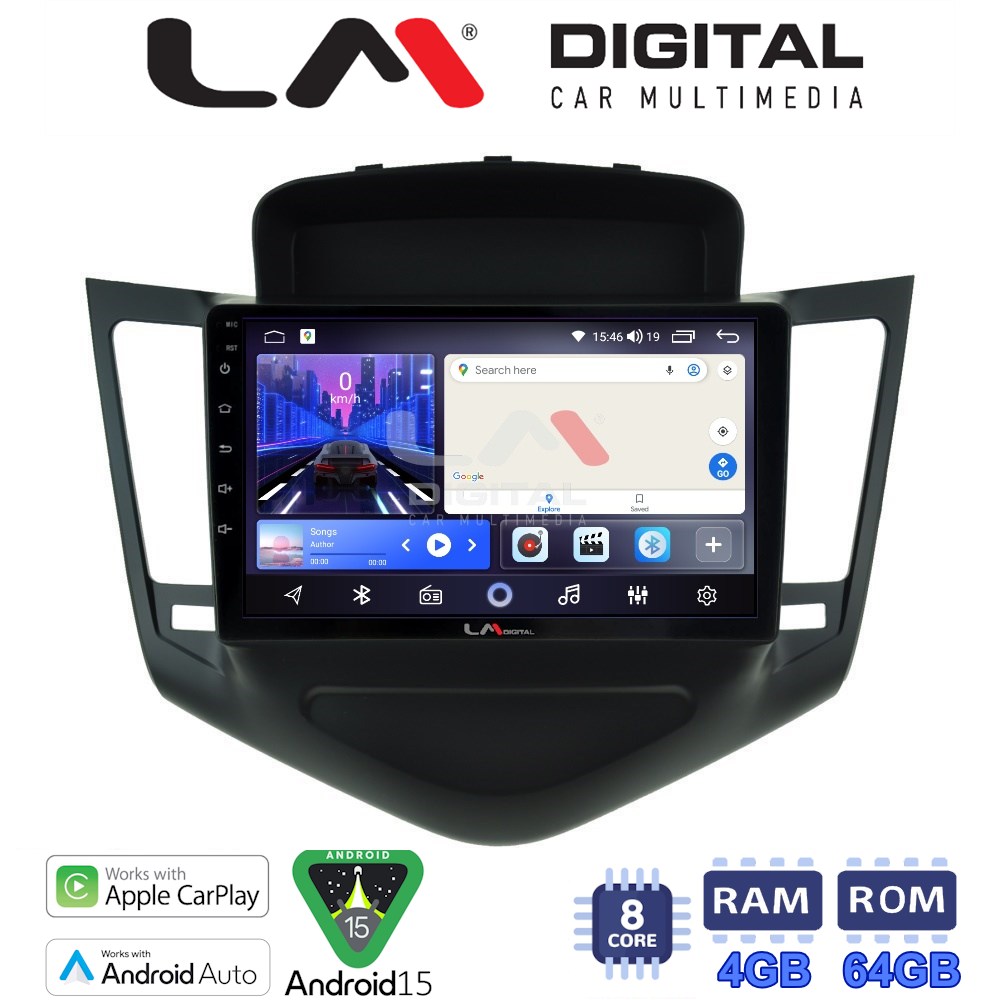 LM Digital - LM ZK8045 GPS Οθόνη OEM Multimedia Αυτοκινήτου για CHEVROLET CRUZE 2008>2013 (CarPlay/AndroidAuto/BT/GPS/WIFI)