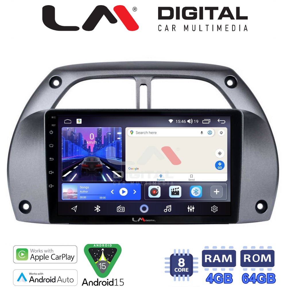 LM Digital - LM ZK8071 GPS Οθόνη OEM Multimedia Αυτοκινήτου για Toyota Rav 4 2001 > 2006 (CarPlay/AndroidAuto/BT/GPS/WIFI)