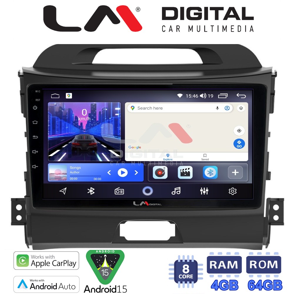 LM Digital - LM ZK8074 GPS Οθόνη OEM Multimedia Αυτοκινήτου για KIA SPORTAGE 2010>2015 (CarPlay/AndroidAuto/BT/GPS/WIFI)
