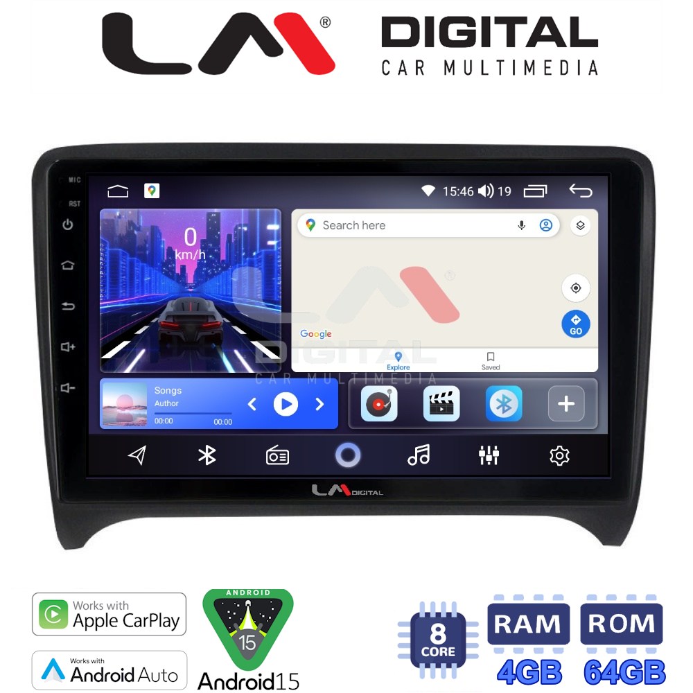 LM Digital - LM ZK8078 GPS Οθόνη OEM Multimedia Αυτοκινήτου για AUDI TT  2007 > 2014 (CarPlay/AndroidAuto/BT/GPS/WIFI)