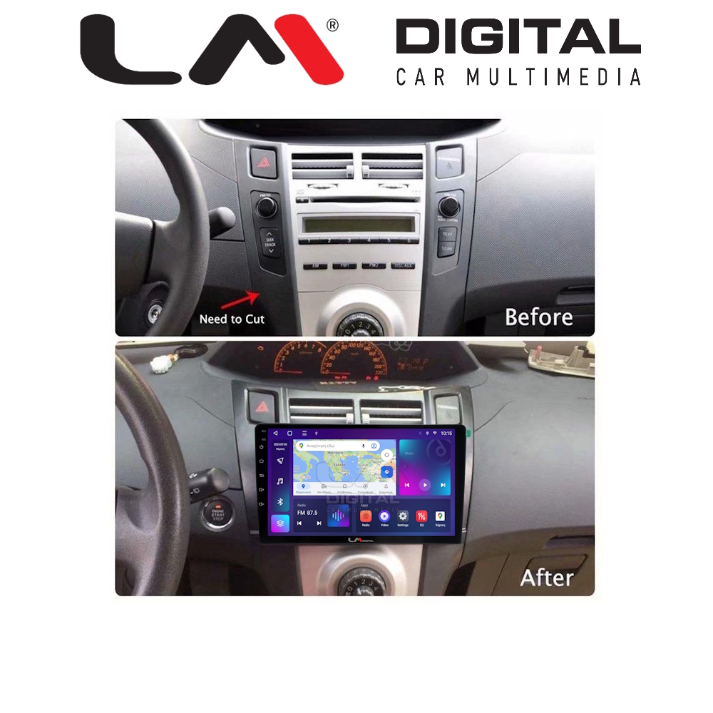 LM Digital - LM ZK8084 GPS Οθόνη OEM Multimedia Αυτοκινήτου για Τoyota Yaris 2006 > 2011 (CarPlay/AndroidAuto/BT/GPS/WIFI)