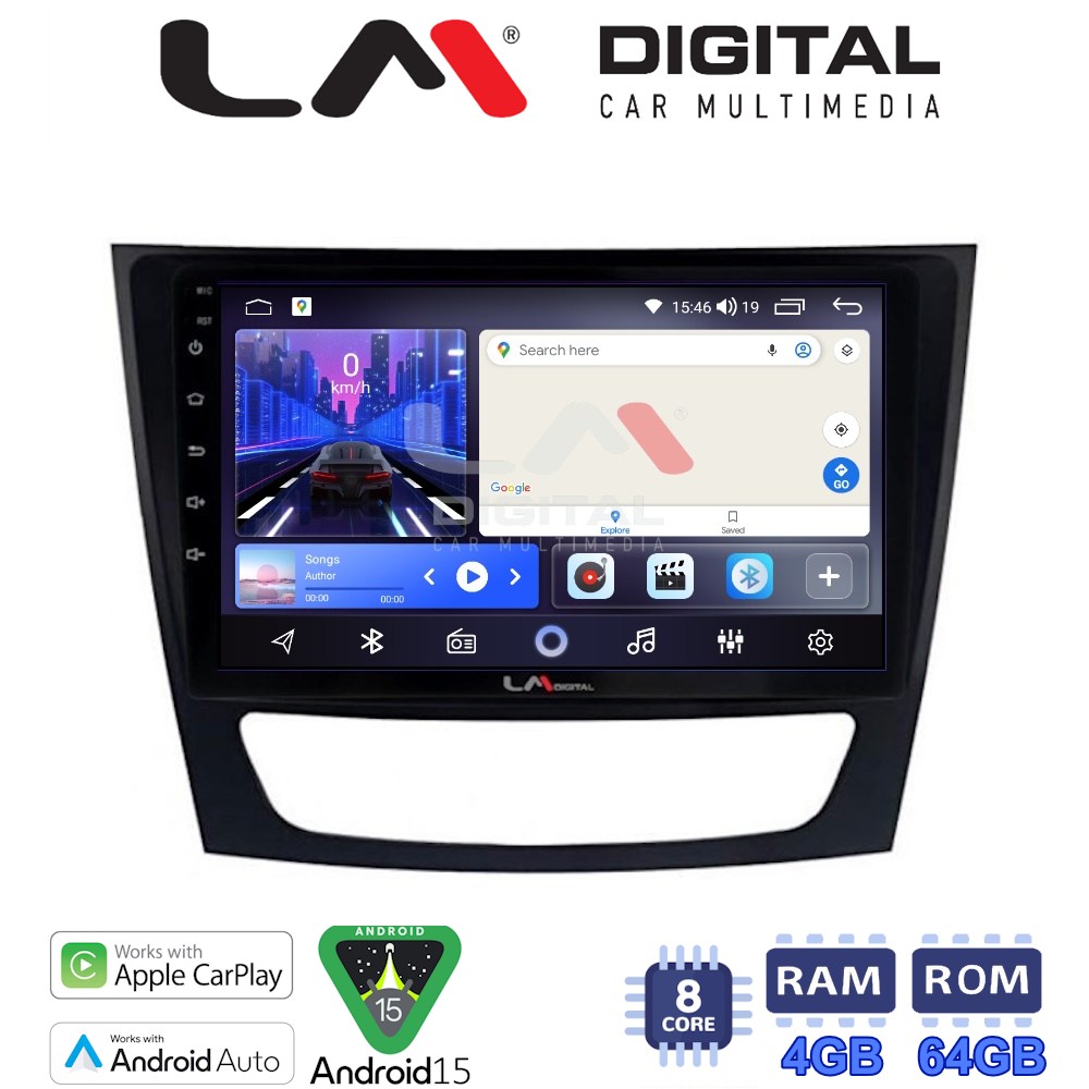 LM Digital - LM ZK8090 GPS Οθόνη OEM Multimedia Αυτοκινήτου για MERCEDES E class (W211)  (CarPlay/AndroidAuto/BT/GPS/WIFI)