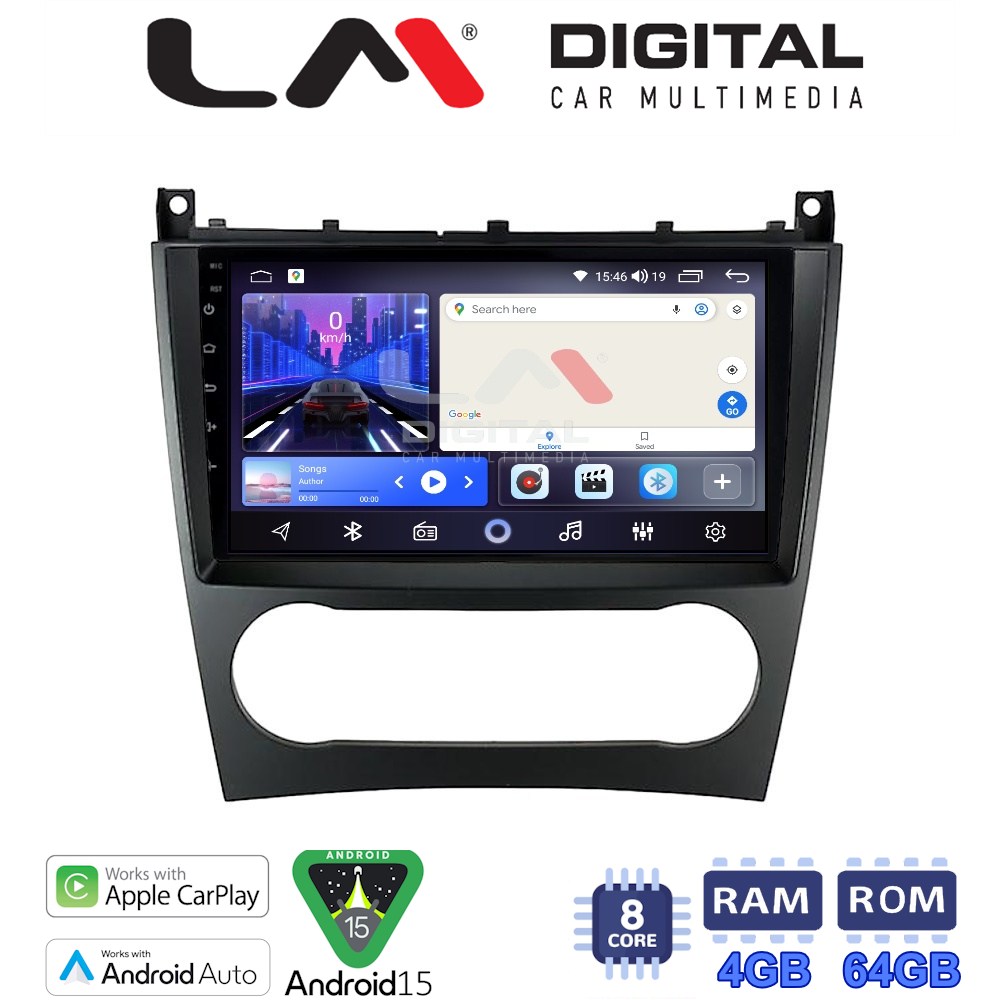 LM Digital - LM ZK8093 GPS Οθόνη OEM Multimedia Αυτοκινήτου για MERCEDES C class (W203) – CLC  2004>2008 (CarPlay/AndroidAuto/BT/GPS/WIFI)