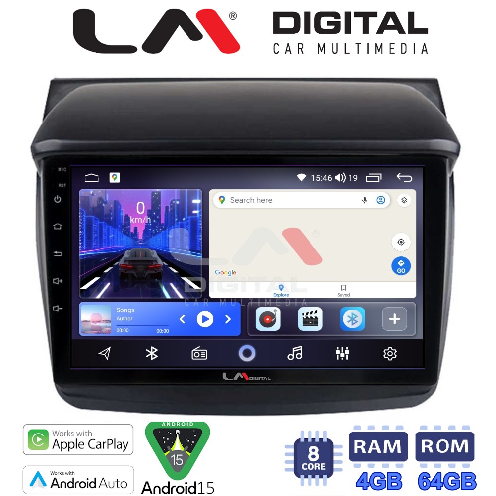 LM Digital - LM ZK8094 GPS Οθόνη OEM Multimedia Αυτοκινήτου για MITSUBISHI L200 2006 > 2014 (CarPlay/AndroidAuto/BT/GPS/WIFI)