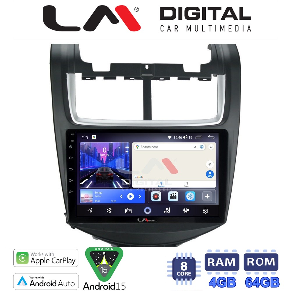 LM Digital - LM ZK8108 GPS Οθόνη OEM Multimedia Αυτοκινήτου για Chevrolet Aveo 2014>2017 (CarPlay/AndroidAuto/BT/GPS/WIFI)