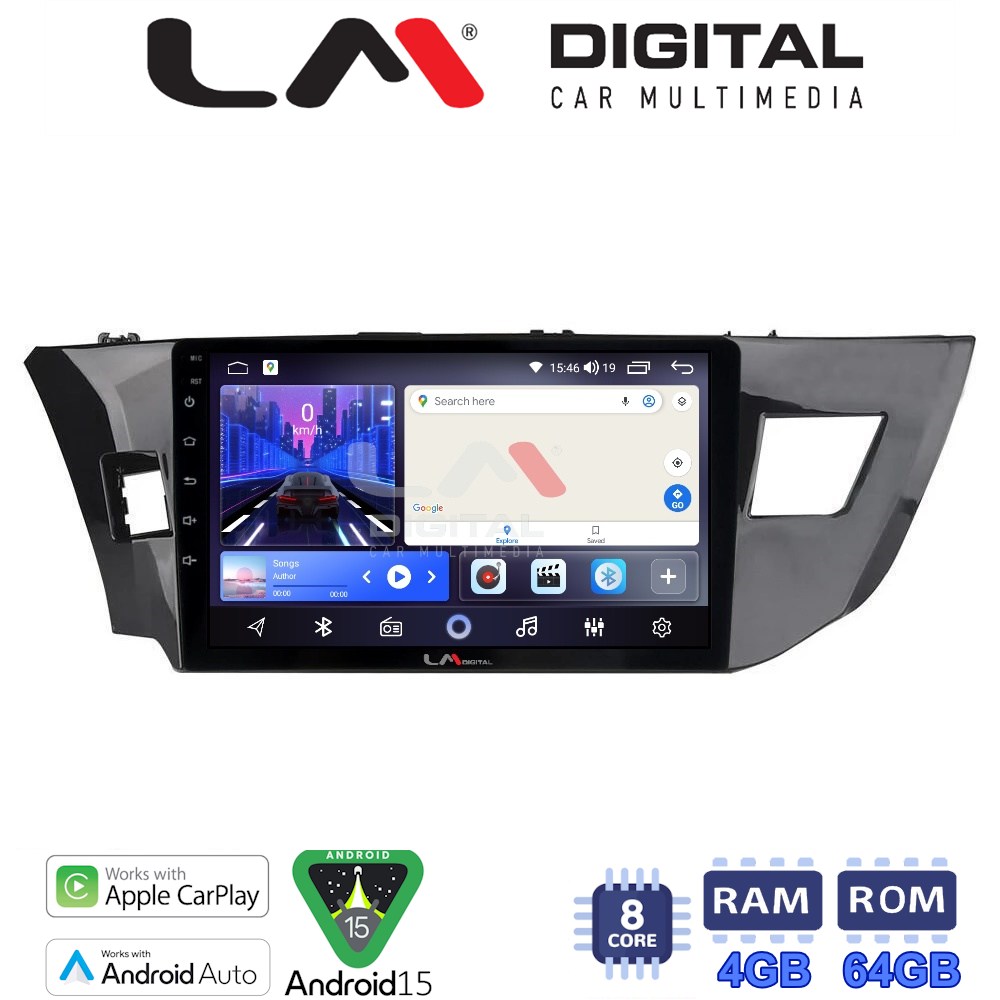 LM Digital - LM ZK8126 GPS Οθόνη OEM Multimedia Αυτοκινήτου για TOYOTA COROLLA 2013>2016 (CarPlay/AndroidAuto/BT/GPS/WIFI)
