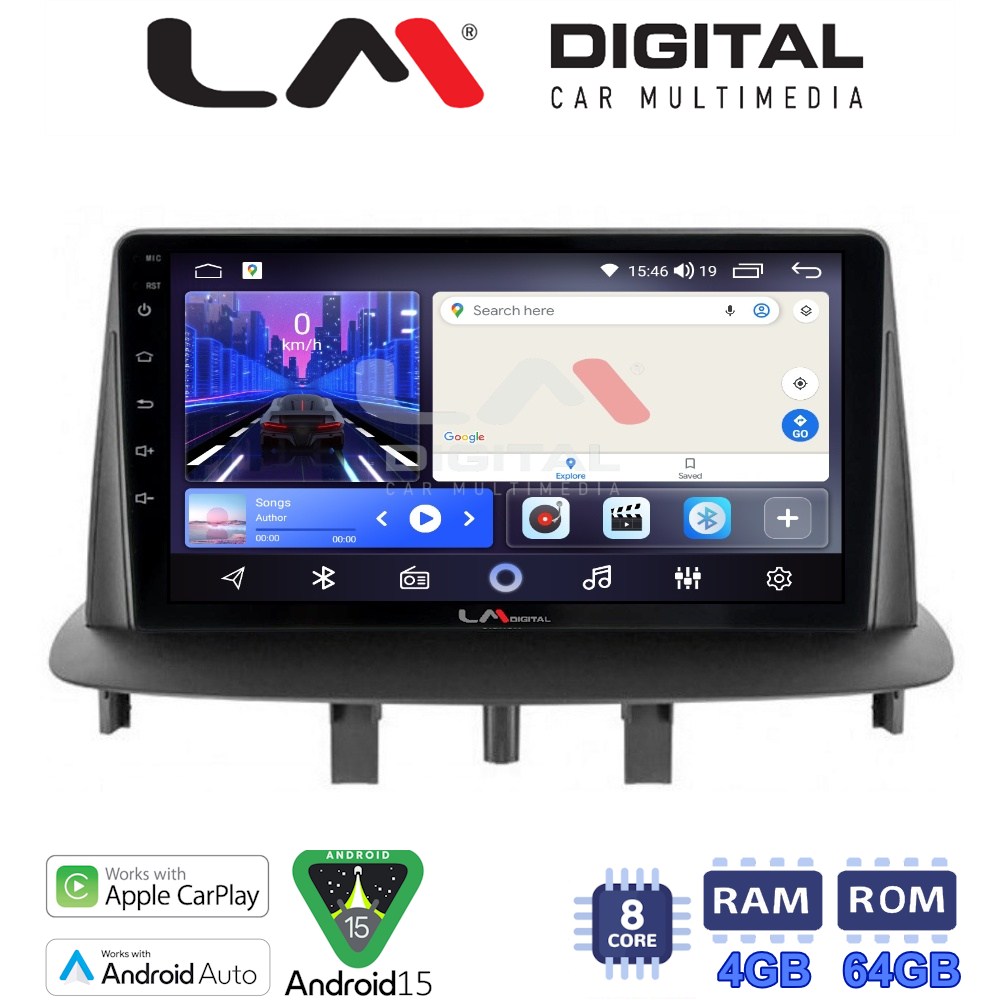 LM Digital - LM ZK8145 GPS Οθόνη OEM Multimedia Αυτοκινήτου για RENAULT MEGANE3 (CarPlay/AndroidAuto/BT/GPS/WIFI)