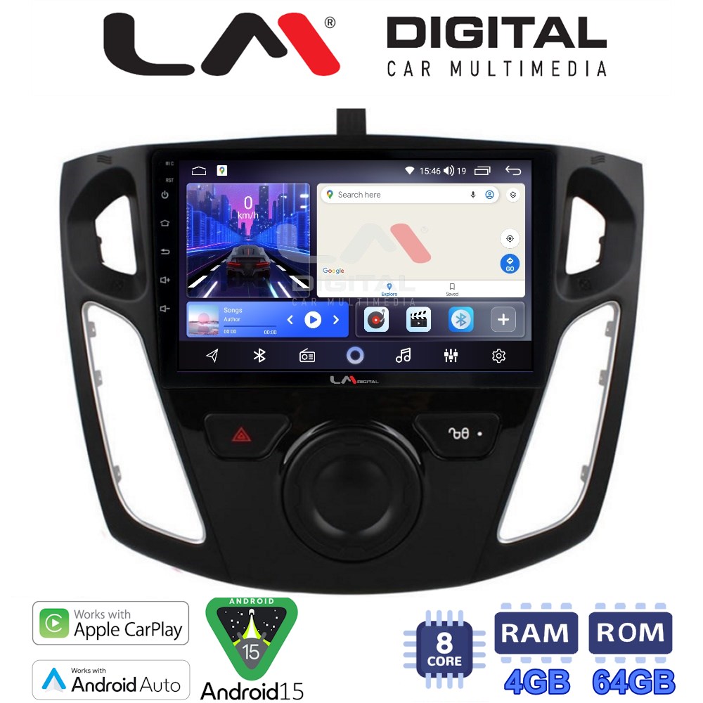 LM Digital - LM ZK8150 GPS Οθόνη OEM Multimedia Αυτοκινήτου για FORD FOCUS 2015>2018 (CarPlay/AndroidAuto/BT/GPS/WIFI)
