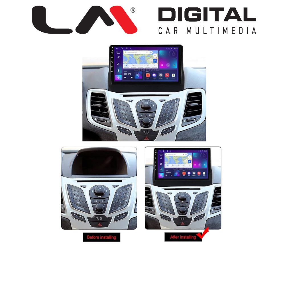LM Digital - LM ZK8152 GPS Οθόνη OEM Multimedia Αυτοκινήτου για FORD FIESTA 2008>2017 (CarPlay/AndroidAuto/BT/GPS/WIFI)