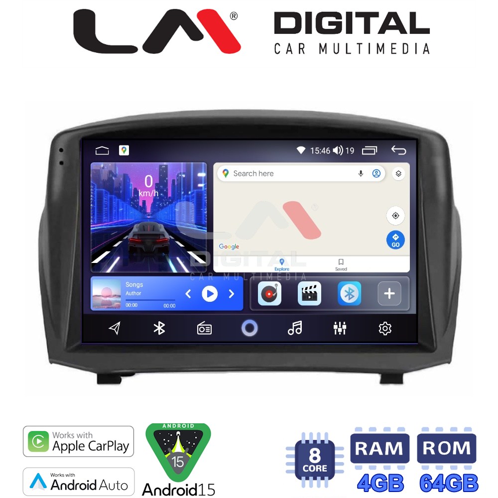 LM Digital - LM ZK8152B GPS Οθόνη OEM Multimedia Αυτοκινήτου για 0 (CarPlay/AndroidAuto/BT/GPS/WIFI)