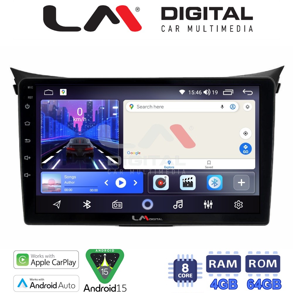 LM Digital - LM ZK8156 GPS Οθόνη OEM Multimedia Αυτοκινήτου για Hyundai i30 2012 > 2017 (CarPlay/AndroidAuto/BT/GPS/WIFI)
