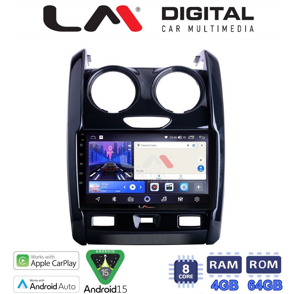LM Digital - LM ZK8158 GPS Οθόνη OEM Multimedia Αυτοκινήτου για DACIA DUSTER 2013>2019 (CarPlay/AndroidAuto/BT/GPS/WIFI)
