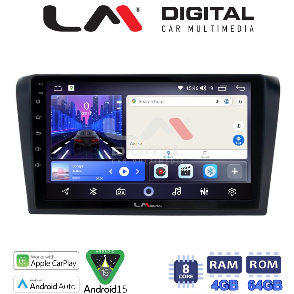 LM Digital - LM ZK8161 GPS Οθόνη OEM Multimedia Αυτοκινήτου για MAZDA 3 2003 > 2008 (CarPlay/AndroidAuto/BT/GPS/WIFI)