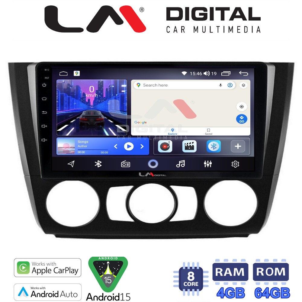 LM Digital - LM ZK8170 GPS Οθόνη OEM Multimedia Αυτοκινήτου για BMW σειρά 1 (E81 - E82 - E87 -E88) (CarPlay/AndroidAuto/BT/GPS/WIFI)