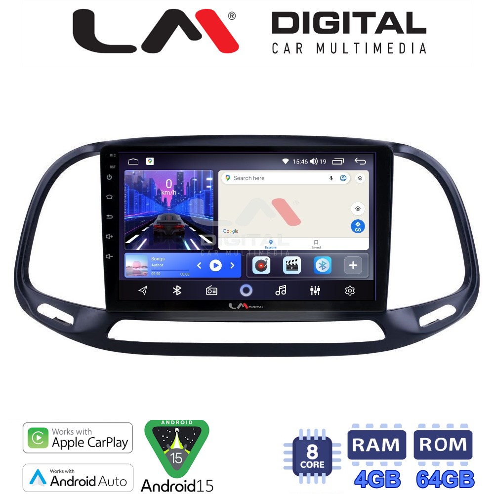 LM Digital - LM ZK8197 GPS Οθόνη OEM Multimedia Αυτοκινήτου για Fiat Doblo - Combo 2015 > 2018 (CarPlay/AndroidAuto/BT/GPS/WIFI)