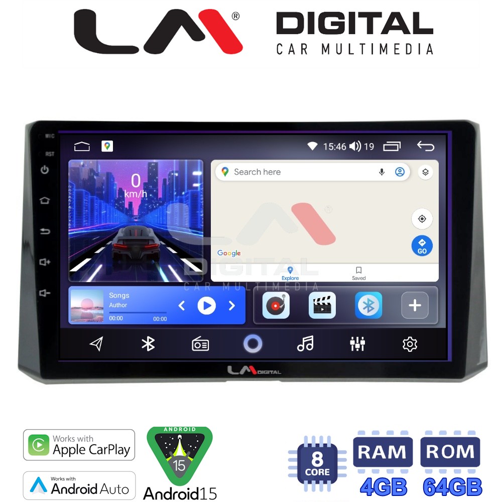 LM Digital - LM ZK8204 GPS Οθόνη OEM Multimedia Αυτοκινήτου για Toyota Corolla 2019> (CarPlay/AndroidAuto/BT/GPS/WIFI)