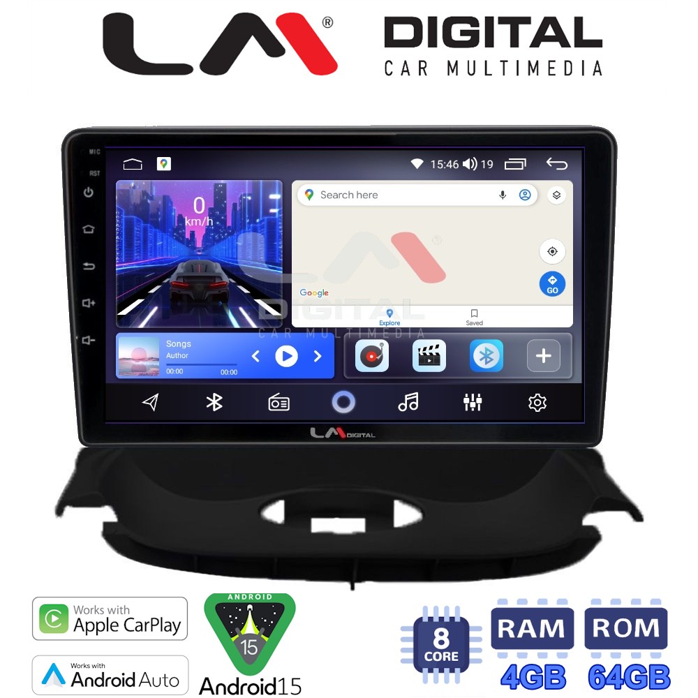 LM Digital - LM ZK8206UP GPS Οθόνη OEM Multimedia Αυτοκινήτου για Peugeot 206 2002 > 2006 (CarPlay/AndroidAuto/BT/GPS/WIFI)