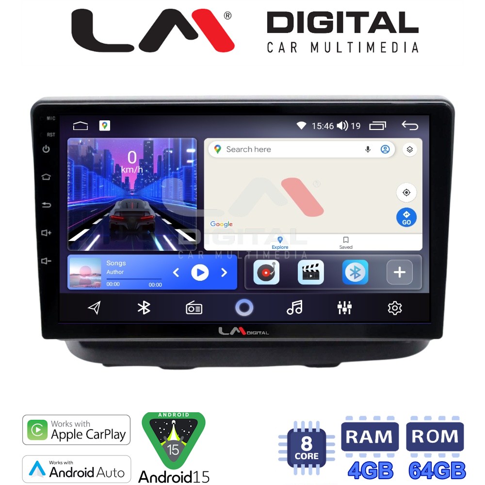 LM Digital - LM ZK8210 GPS Οθόνη OEM Multimedia Αυτοκινήτου για Fiat Doblo 2002 > 2007 (CarPlay/AndroidAuto/BT/GPS/WIFI)