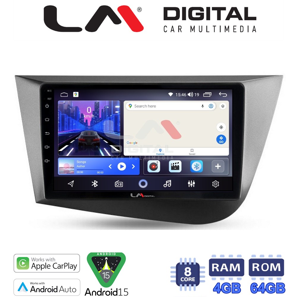 LM Digital - LM ZK8217 GPS Οθόνη OEM Multimedia Αυτοκινήτου για Seat Leon 2005>2012 (CarPlay/AndroidAuto/BT/GPS/WIFI)