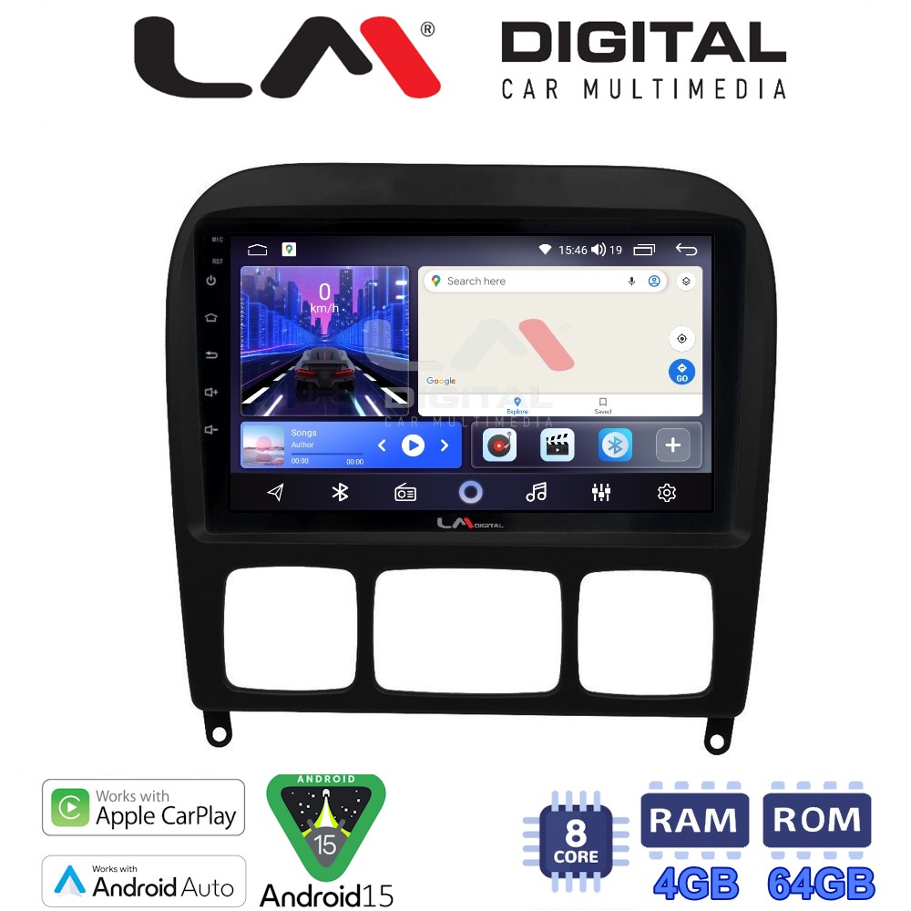LM Digital - LM ZK8220 GPS Οθόνη OEM Multimedia Αυτοκινήτου για MERCEDES S (W220) 1998>2005  (CarPlay/AndroidAuto/BT/GPS/WIFI)