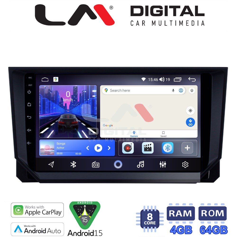 LM Digital - LM ZK8222 GPS Οθόνη OEM Multimedia Αυτοκινήτου για Seat Ibiza - Arona 2018> (CarPlay/AndroidAuto/BT/GPS/WIFI)