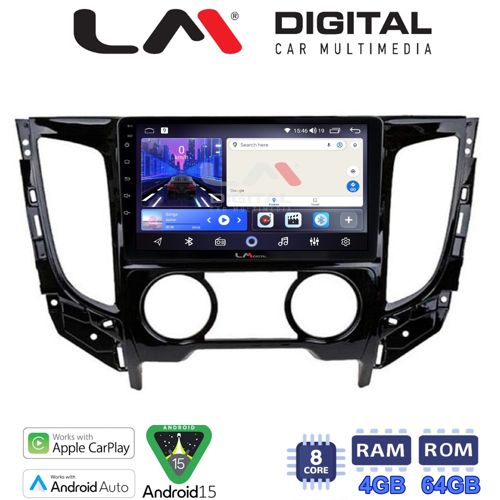 LM Digital - LM ZK8230A GPS Οθόνη OEM Multimedia Αυτοκινήτου για Mitsubishi L200 2014 > Μόνο για αυτοκίνητα με Air Condition (CarPlay/AndroidAuto/BT/GPS/WIFI)
