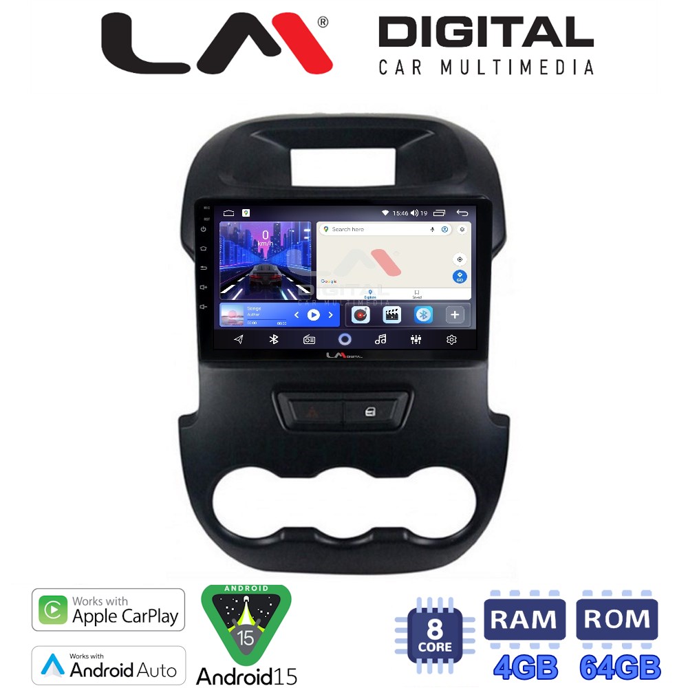 LM Digital - LM ZK8245 GPS Οθόνη OEM Multimedia Αυτοκινήτου για FORD RANGER 2011> 2015 (CarPlay/AndroidAuto/BT/GPS/WIFI)