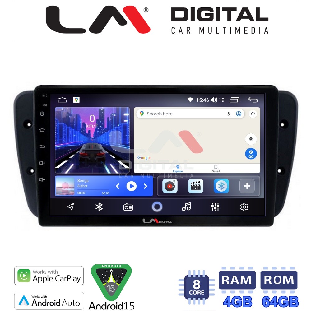 LM Digital - LM ZK8246 GPS Οθόνη OEM Multimedia Αυτοκινήτου για Seat Ibiza 2008 > 2015 (CarPlay/AndroidAuto/BT/GPS/WIFI)