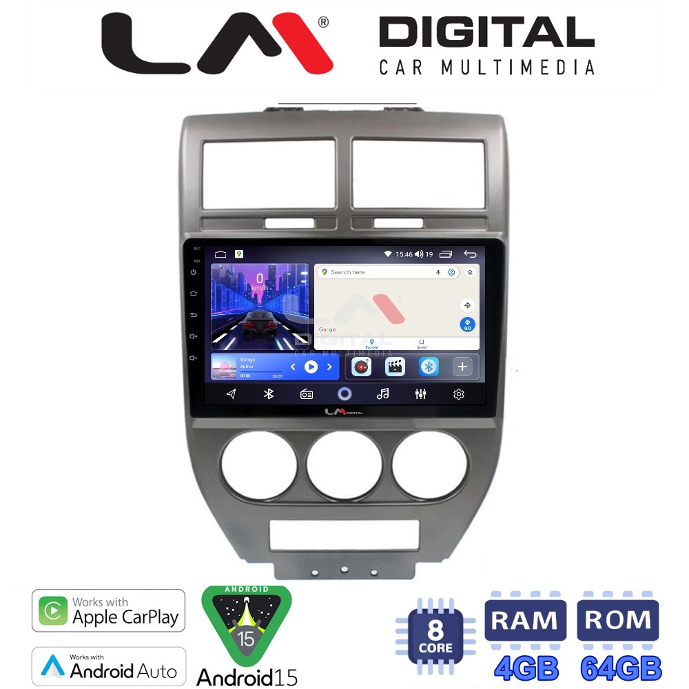 LM Digital - LM ZK8251 GPS Οθόνη OEM Multimedia Αυτοκινήτου για JEEP COMPASS 2007>2011 (CarPlay/AndroidAuto/BT/GPS/WIFI)