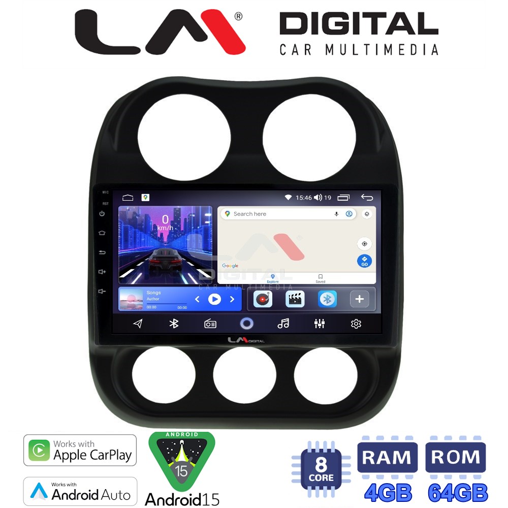 LM Digital - LM ZK8252 GPS Οθόνη OEM Multimedia Αυτοκινήτου για JEEP COMPASS 2011>2016 (CarPlay/AndroidAuto/BT/GPS/WIFI)