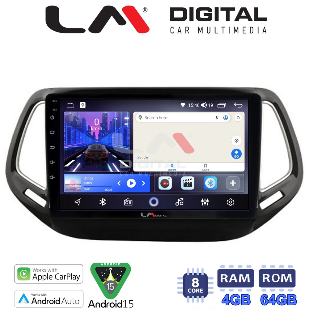 LM Digital - LM ZK8253 GPS Οθόνη OEM Multimedia Αυτοκινήτου για JEEP COMPASS 2017> (CarPlay/AndroidAuto/BT/GPS/WIFI)