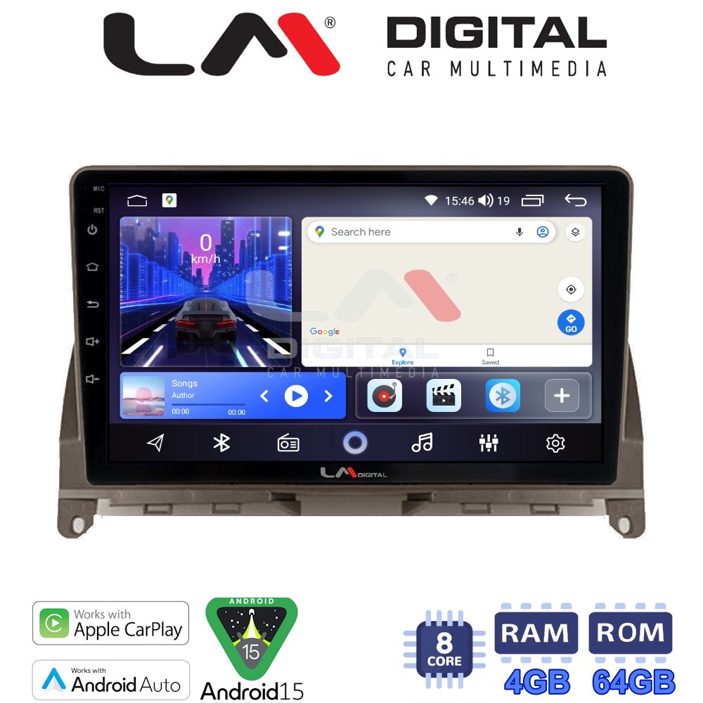 LM Digital - LM ZK8265BR GPS Οθόνη OEM Multimedia Αυτοκινήτου για Mercedes C Class W204 2007 > 2011 (CarPlay/AndroidAuto/BT/GPS/WIFI)