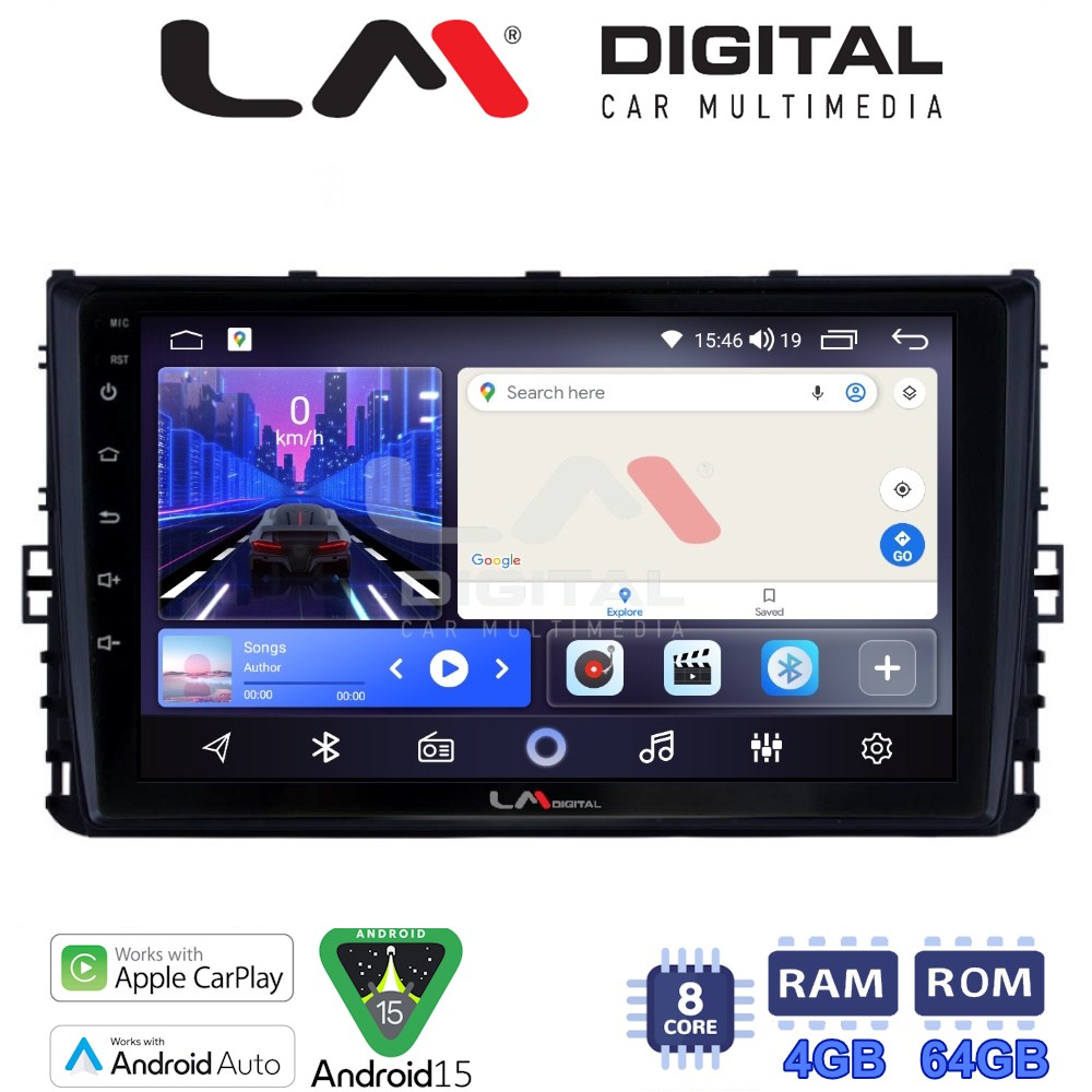 LM Digital - LM ZK8284 GPS Οθόνη OEM Multimedia Αυτοκινήτου για VW T-ROC & T-CROSS 2017>  (CarPlay/AndroidAuto/BT/GPS/WIFI)
