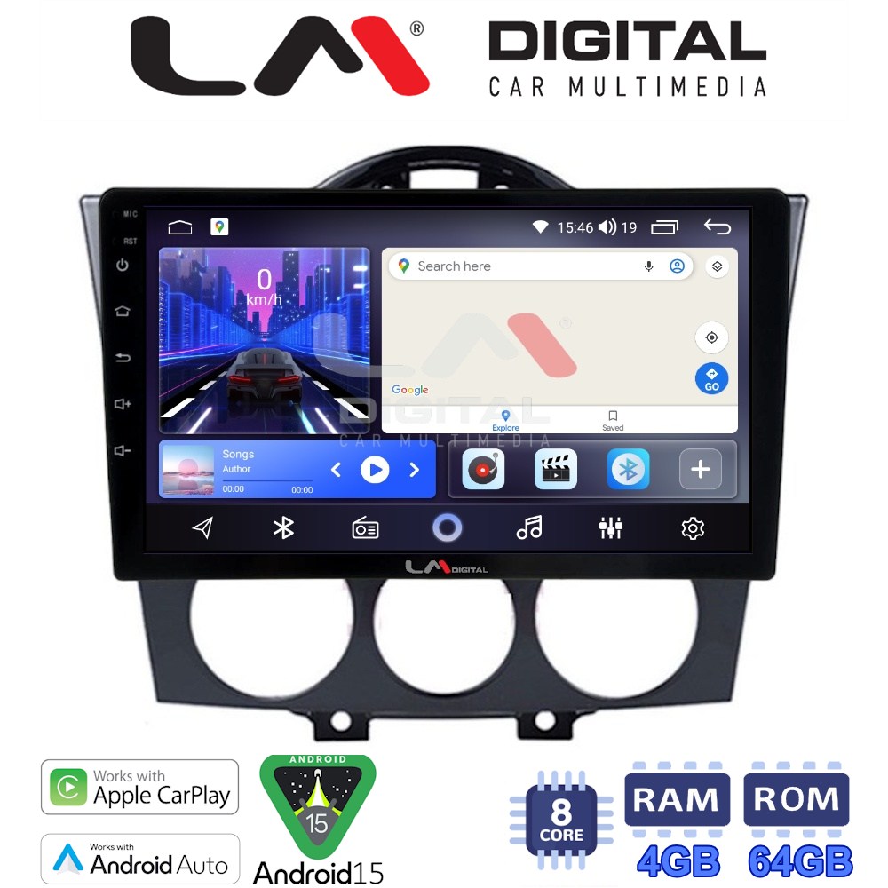 LM Digital - LM ZK8304 GPS Οθόνη OEM Multimedia Αυτοκινήτου για Mazda RX8 2001 > 2008 (CarPlay/AndroidAuto/BT/GPS/WIFI)