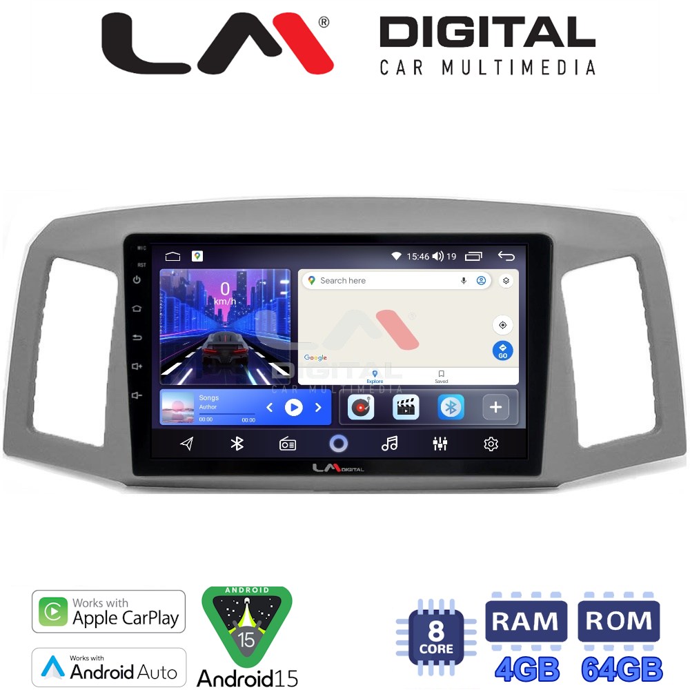 LM Digital - LM ZK8307 GPS Οθόνη OEM Multimedia Αυτοκινήτου για Jeep Grand Cherokee 2004 > 2011 (CarPlay/AndroidAuto/BT/GPS/WIFI)