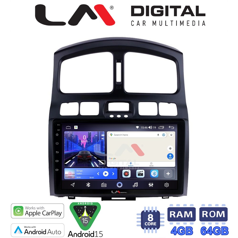 LM Digital - LM ZK8317 GPS Οθόνη OEM Multimedia Αυτοκινήτου για Hyundai Santa Fe 2000 > 2006 (CarPlay/AndroidAuto/BT/GPS/WIFI)