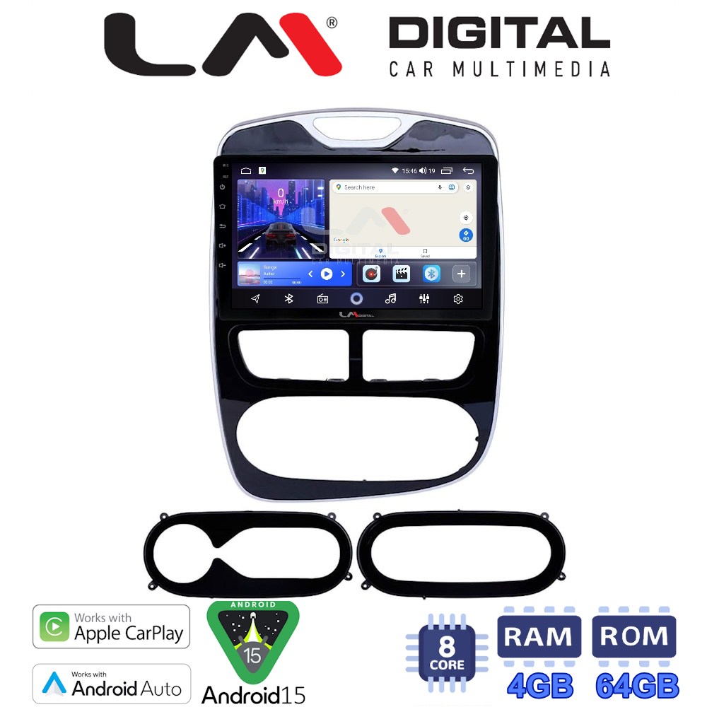 LM Digital - LM ZK8320 GPS Οθόνη OEM Multimedia Αυτοκινήτου για RENAULT CLIO 2012 > 2015  (CarPlay/AndroidAuto/BT/GPS/WIFI)