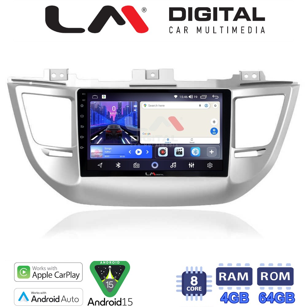 LM Digital - LM ZK8361 GPS Οθόνη OEM Multimedia Αυτοκινήτου για Hyundai Tucson 2015 < 2019 (CarPlay/AndroidAuto/BT/GPS/WIFI)