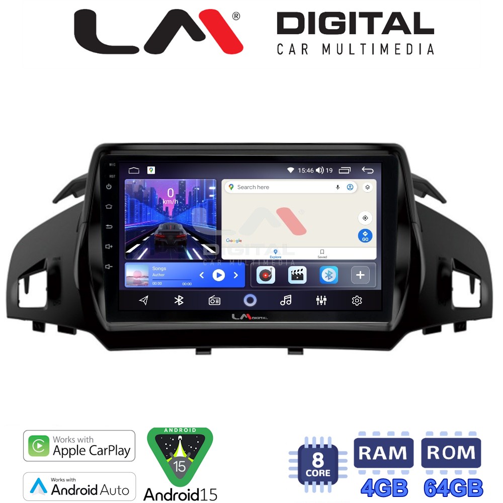 LM Digital - LM ZK8362 GPS Οθόνη OEM Multimedia Αυτοκινήτου για FORD KUGA 2013> & C-MAX 2011> (CarPlay/AndroidAuto/BT/GPS/WIFI)