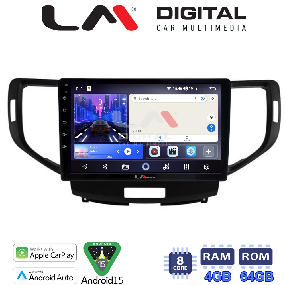 LM Digital - LM ZK8363 GPS Οθόνη OEM Multimedia Αυτοκινήτου για Honda Accord 2008 > 2013 (CarPlay/AndroidAuto/BT/GPS/WIFI)
