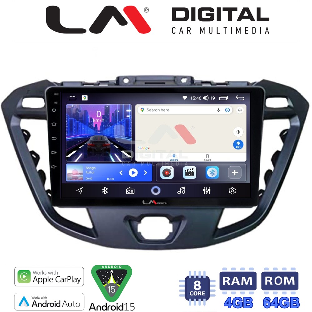 LM Digital - LM ZK8366 GPS Οθόνη OEM Multimedia Αυτοκινήτου για TRANSIT CUSTOM - TOURNEO CUSTOM 2013> (CarPlay/AndroidAuto/BT/GPS/WIFI)