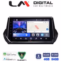 LM Digital - LM ZK8375 GPS Οθόνη OEM Multimedia Αυτοκινήτου για PEUGEOT 208-2008 2012> (CarPlay/AndroidAuto/BT/GPS/WIFI)