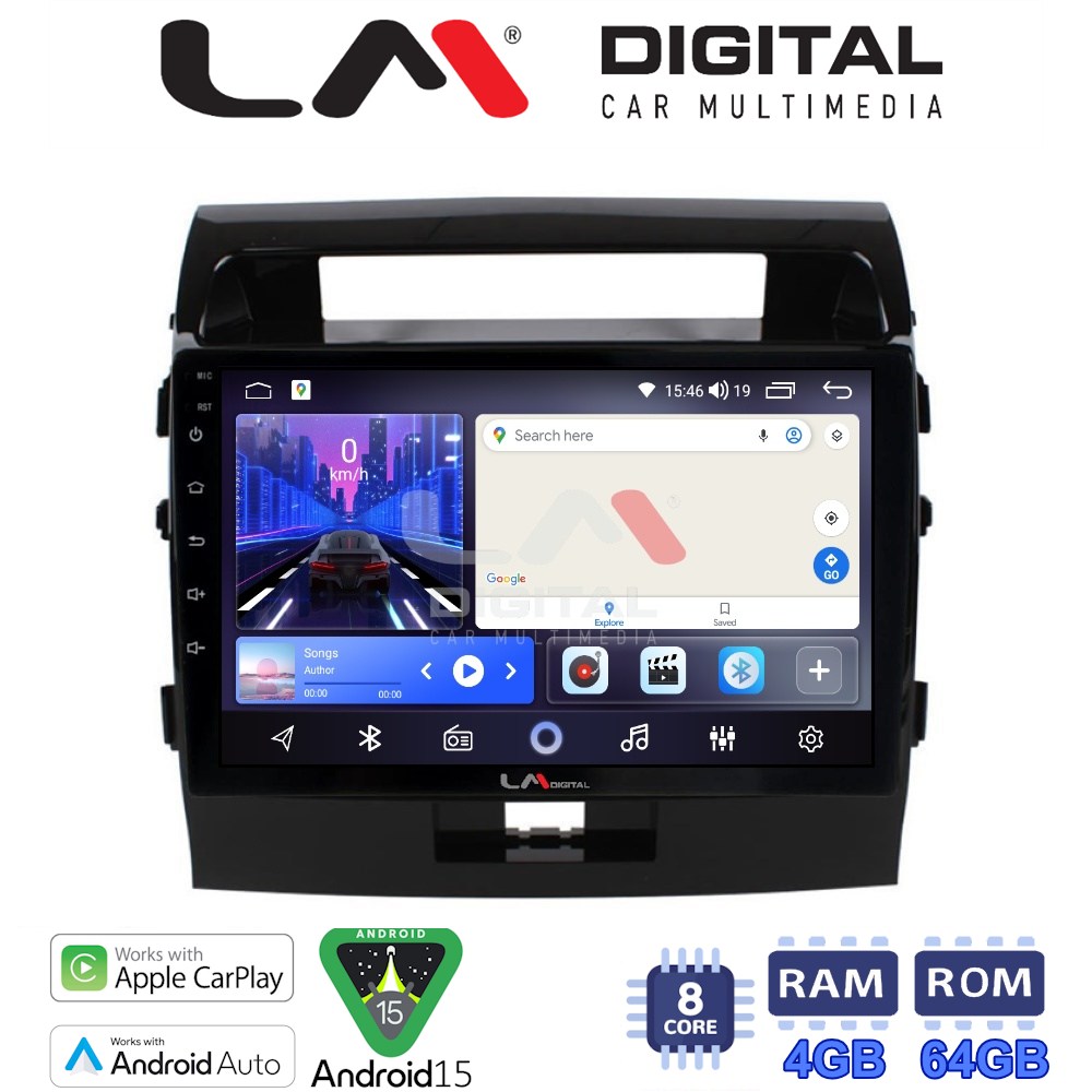 LM Digital - LM ZK8383 GPS Οθόνη OEM Multimedia Αυτοκινήτου για TOYOTA LANDCRUISER 2008>2015&nbsp;  (CarPlay/AndroidAuto/BT/GPS/WIFI)