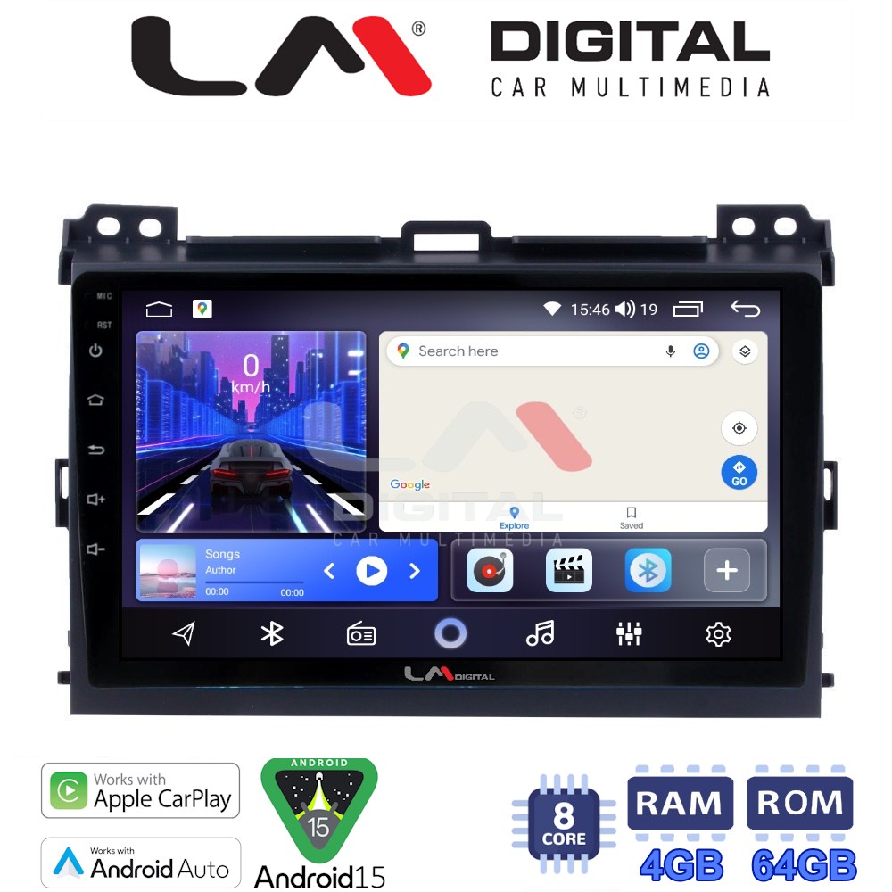 LM Digital - LM ZK8384 GPS Οθόνη OEM Multimedia Αυτοκινήτου για TOYOTA LANDCRUISER J100 2003>2009   (CarPlay/AndroidAuto/BT/GPS/WIFI)