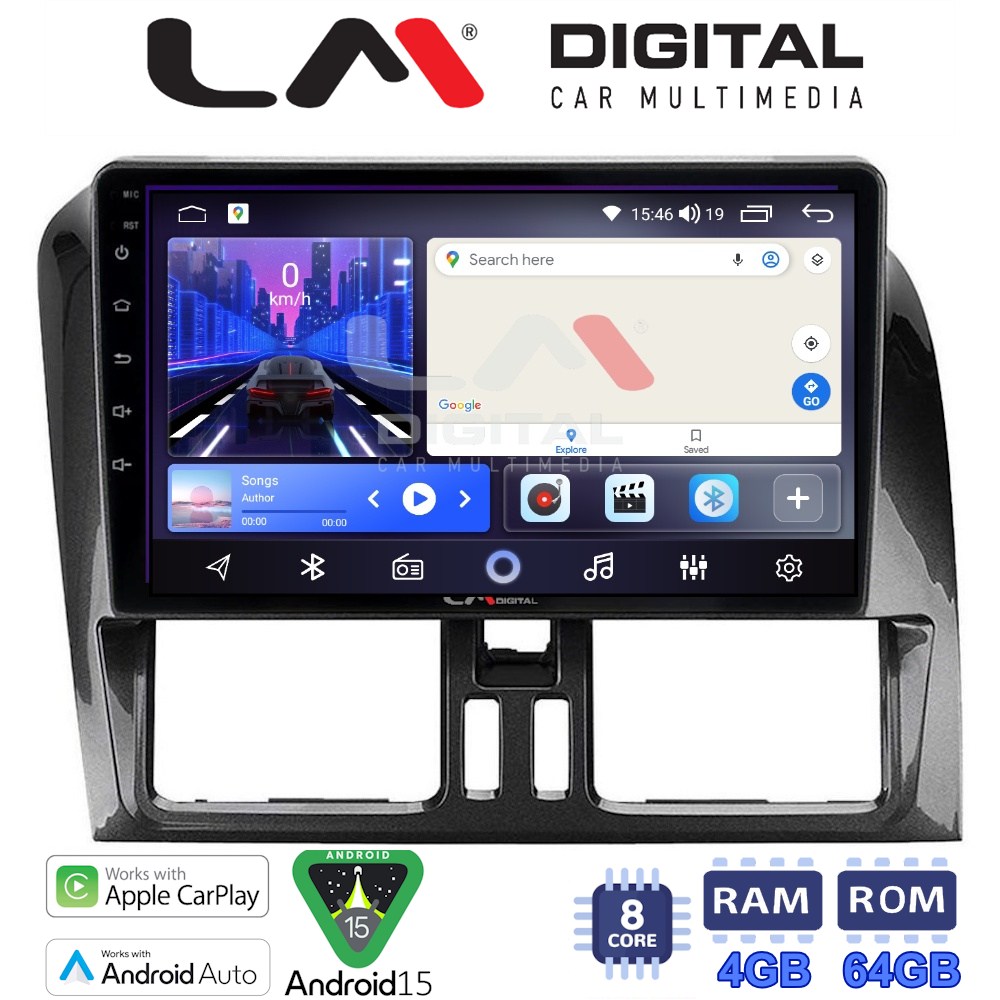 LM Digital - LM ZK8390 GPS Οθόνη OEM Multimedia Αυτοκινήτου για VOLVO XC60 2009-2017 (CarPlay/AndroidAuto/BT/GPS/WIFI)